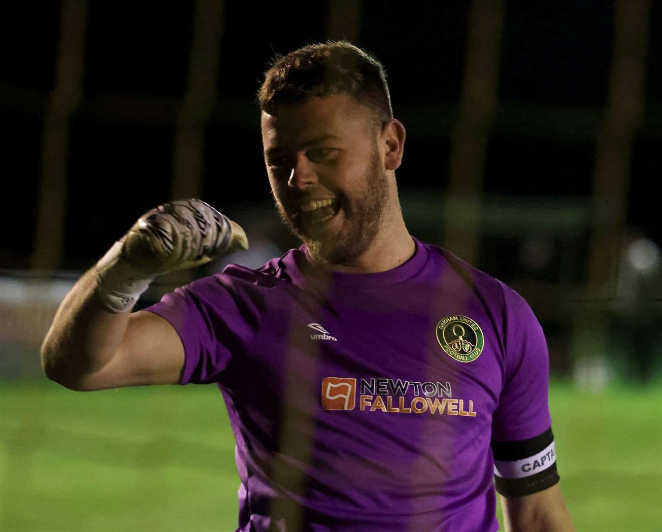 Goalkeeper Jamie Stephens was Oakham’s shoot-out hero. Photo: Rob O'Brien