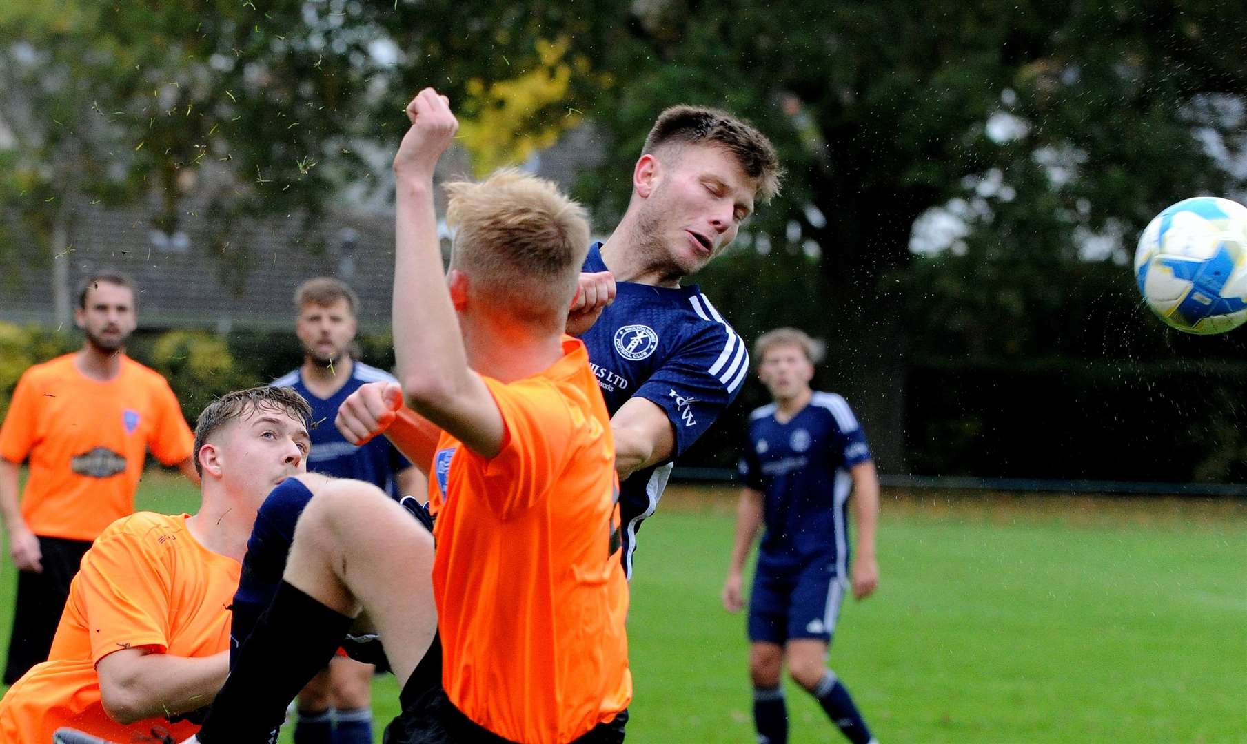 Lincolnshire Junior Cup action from Moulton Harrox's victory over Scotter United. Photo: Chris Lowndes