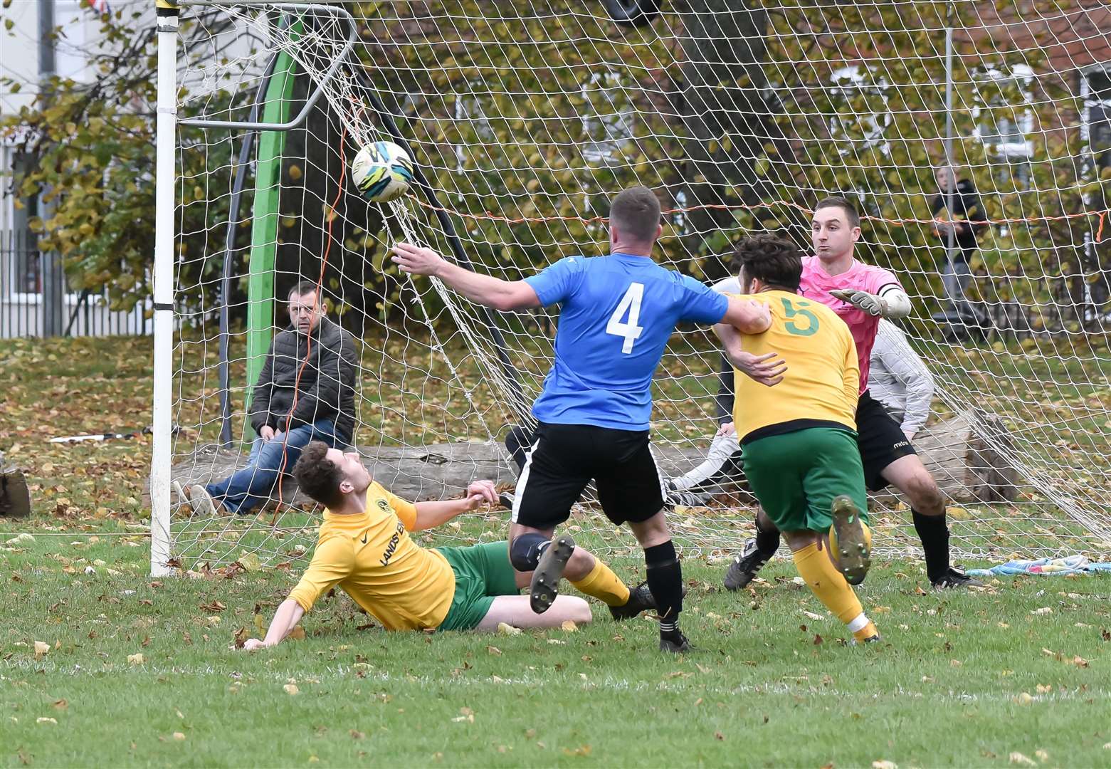 Uppingham (blue) v Oakham, Peterborough League Premier Division. Picture: David Pearson (53017295)