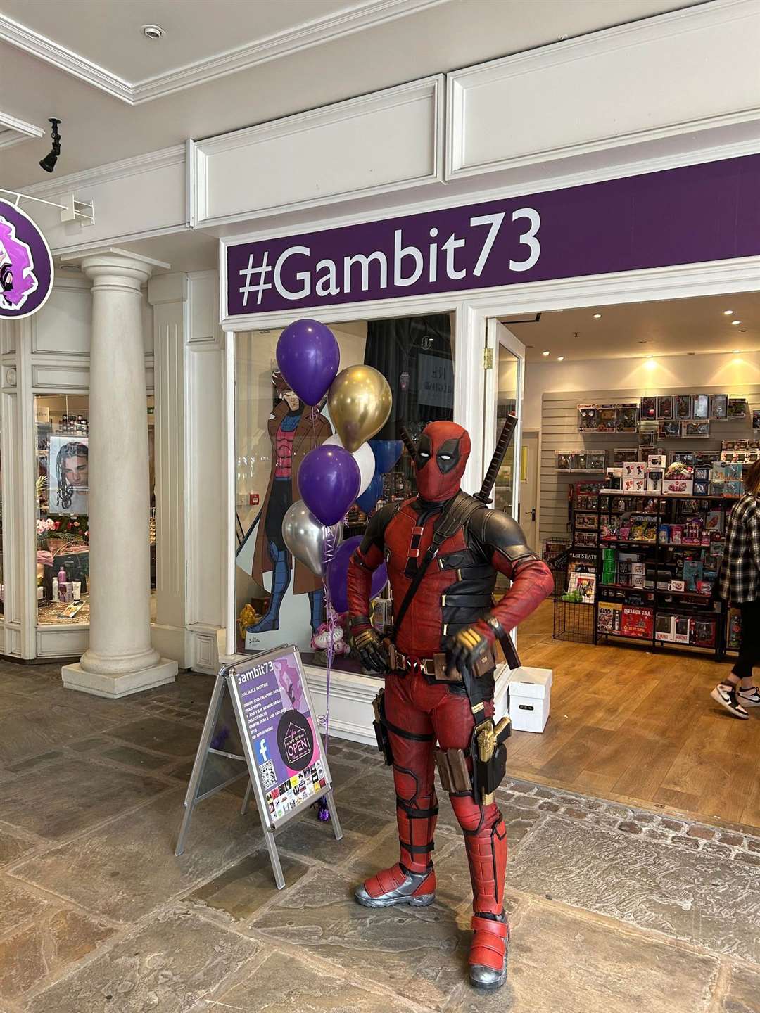 Deadpool paid a visit to customers on the opening day.