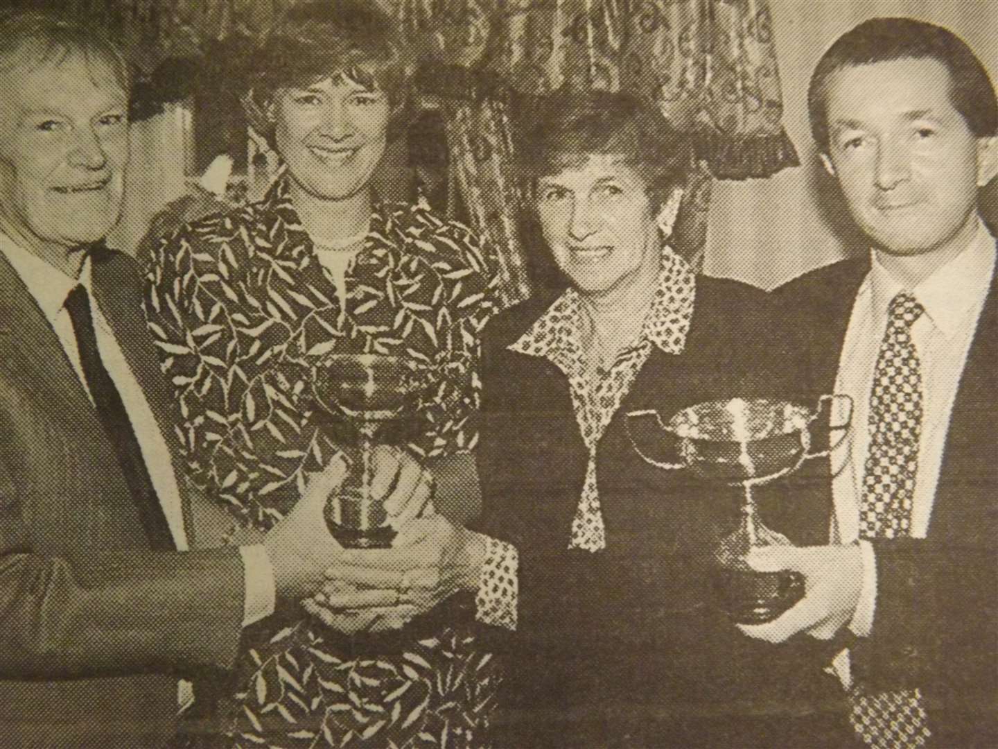 25 years ago: October 9, 1998 – Game, set and match: Rock Tennis Club chairman Alec Banks presents Anne Harwood, Megan Hill and Paul Rose with their cups.