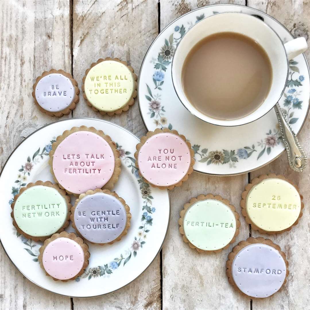 Biscuits made by Caroline Stafford for a fertility awareness event
