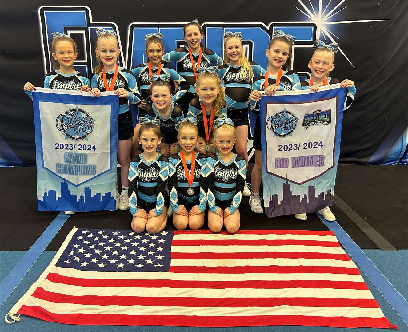 The Empire Elite athletes travelled to Coventry to compete in the Allstar Cheerleading and Dance competition where they secured a bid for the America trip