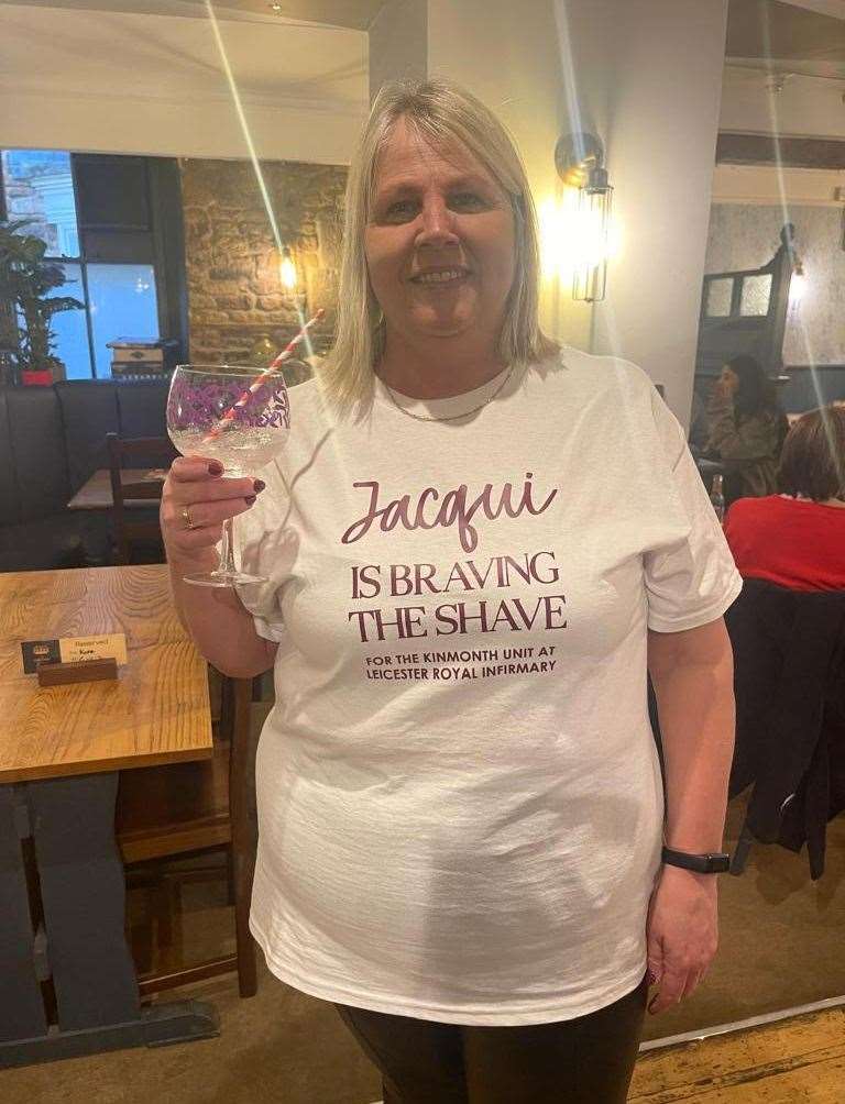 Jacqui Salt before the head shave