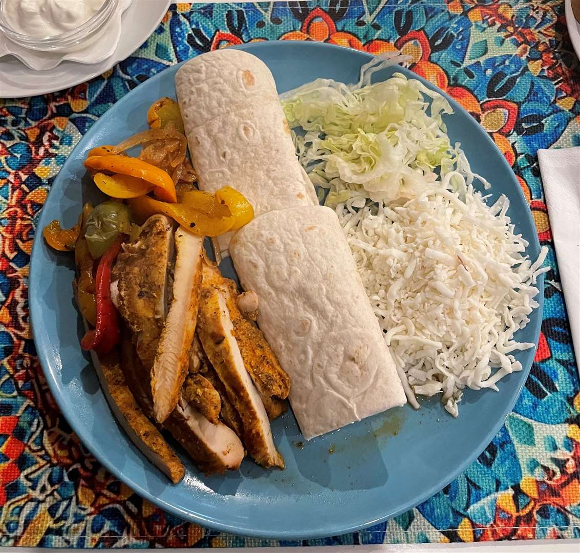 The chicken fajitas