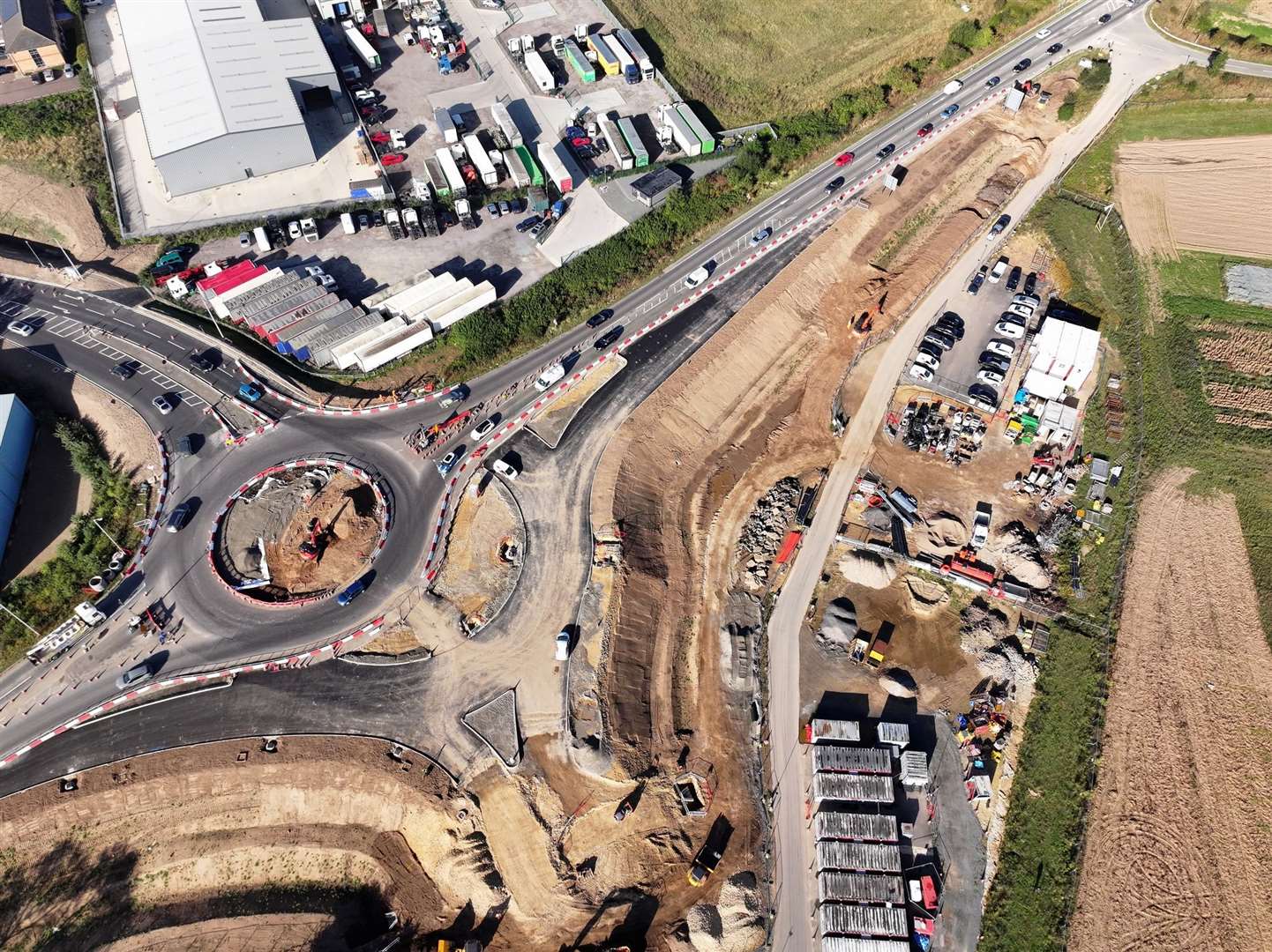 Newly released images show how work at the Greencell Roundabout is progressing. Image: Lincolnshire County Council
