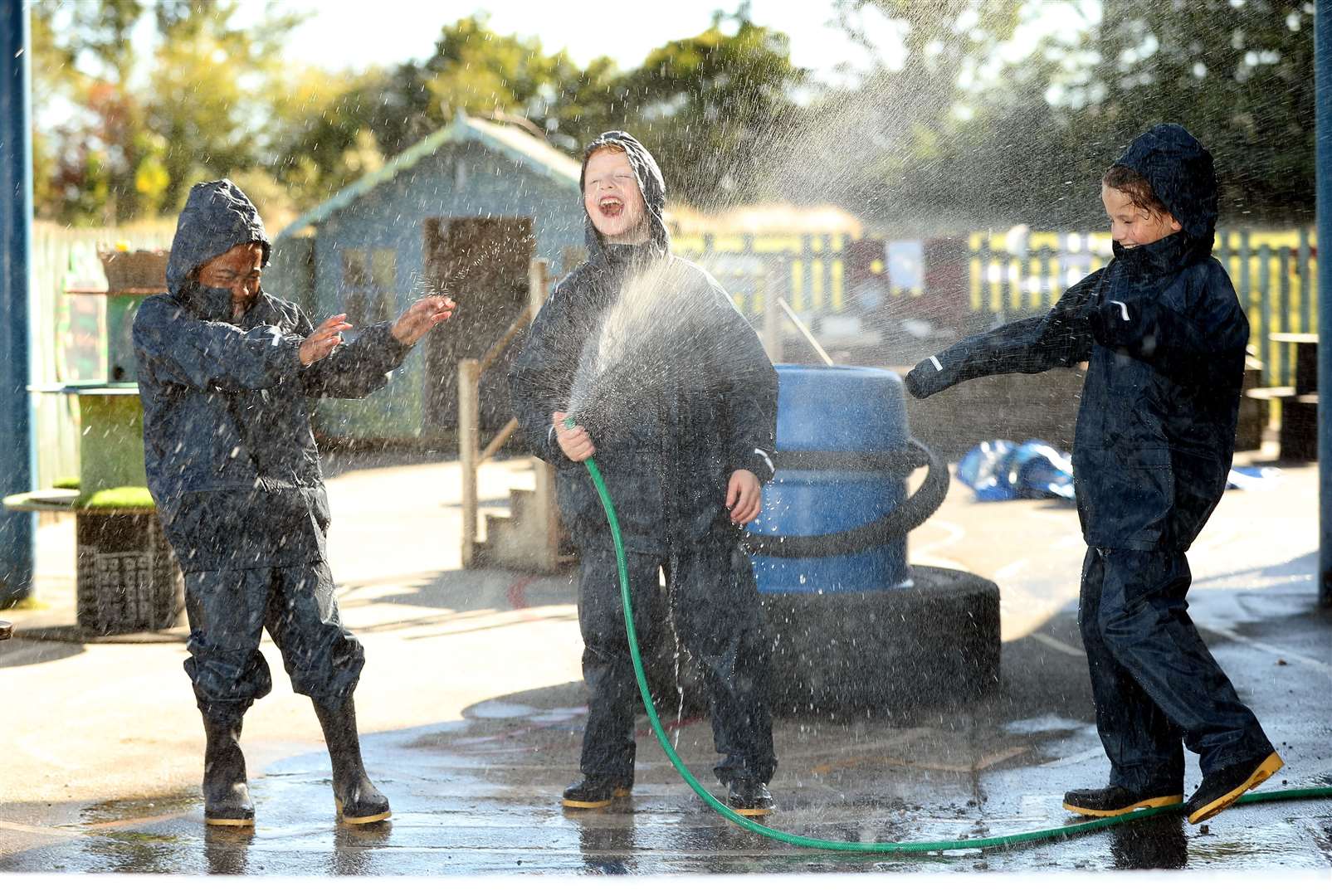 Pupils at Edith Weston Primary School taking part in The Waterproof and Wellies project. Photo: Glen Minikin