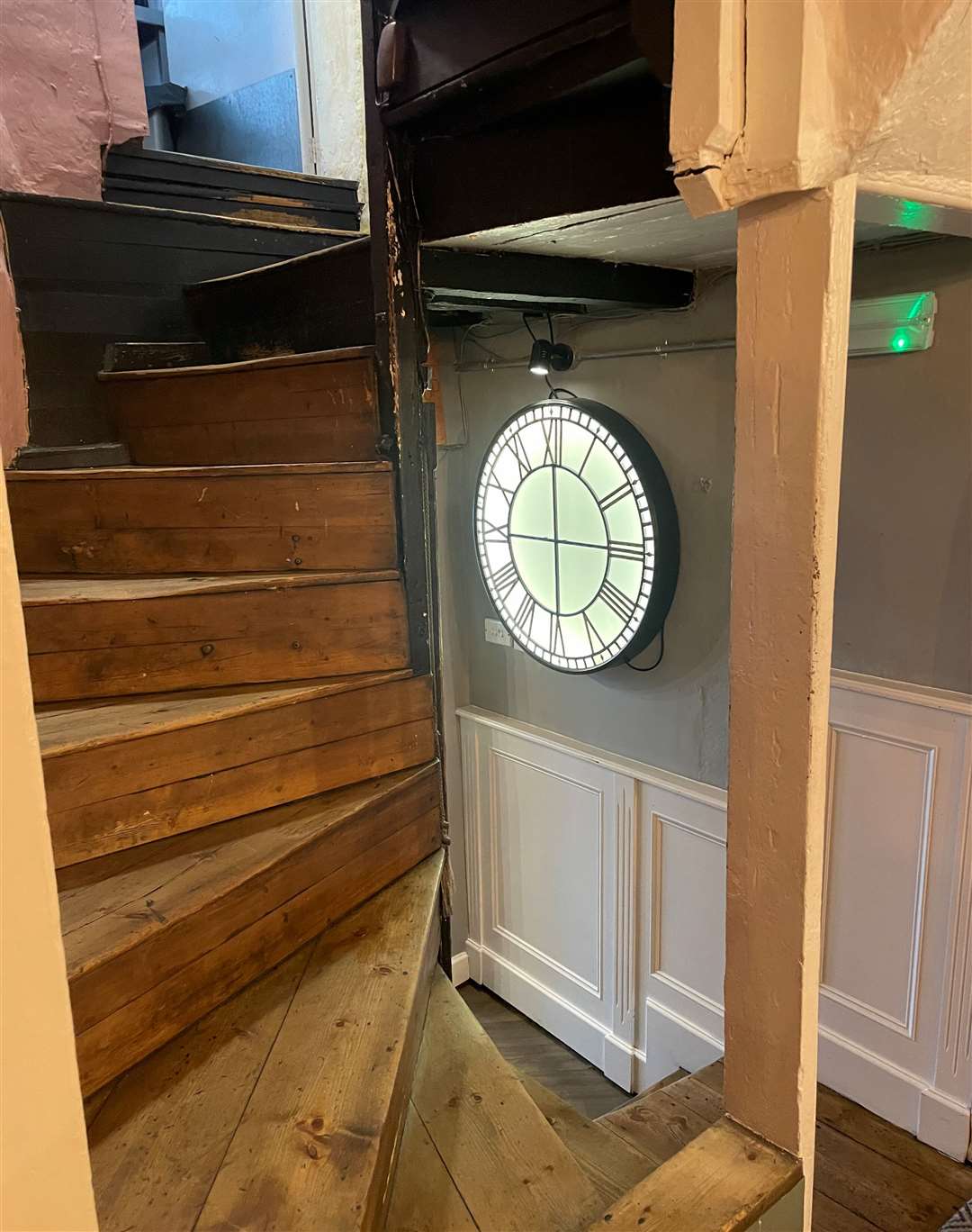 The fantastic serving staff had to work their way up and down these stairs all day