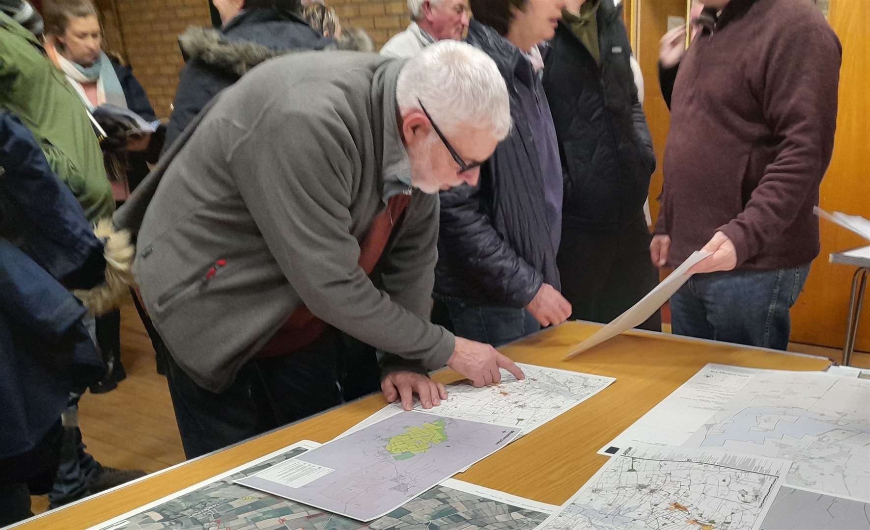 Residents look at plans for the Leoda Solar Farm