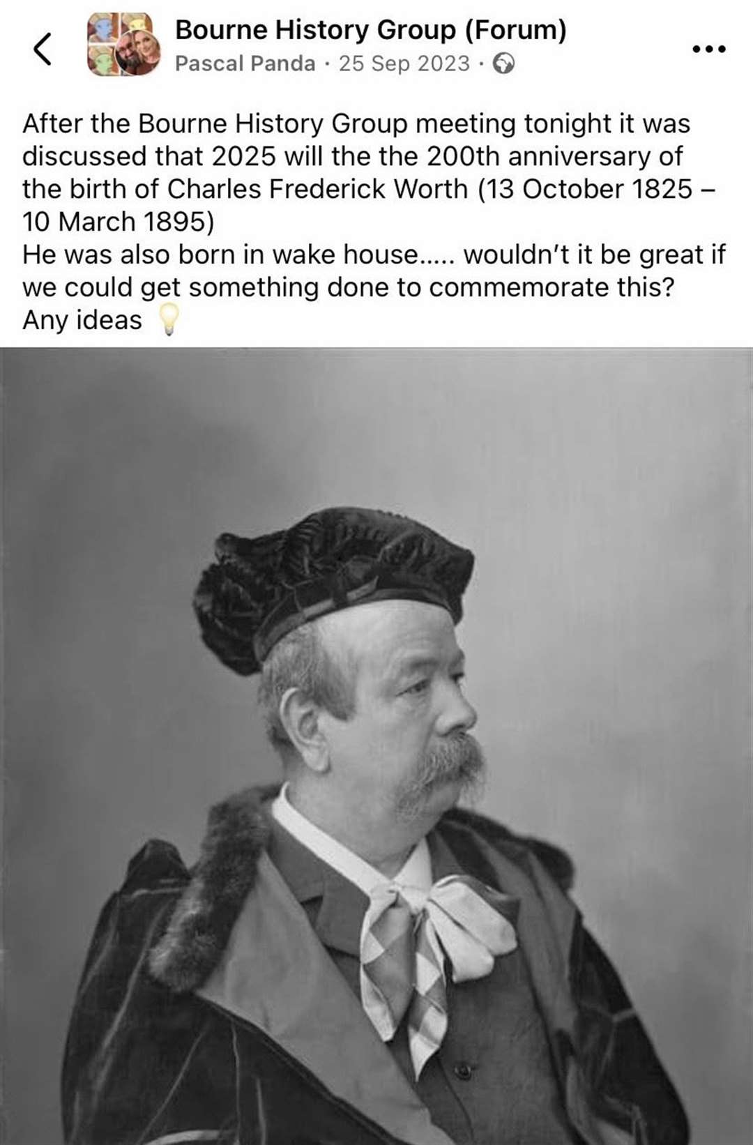 The initial social media post which sparked the Worth 200 event