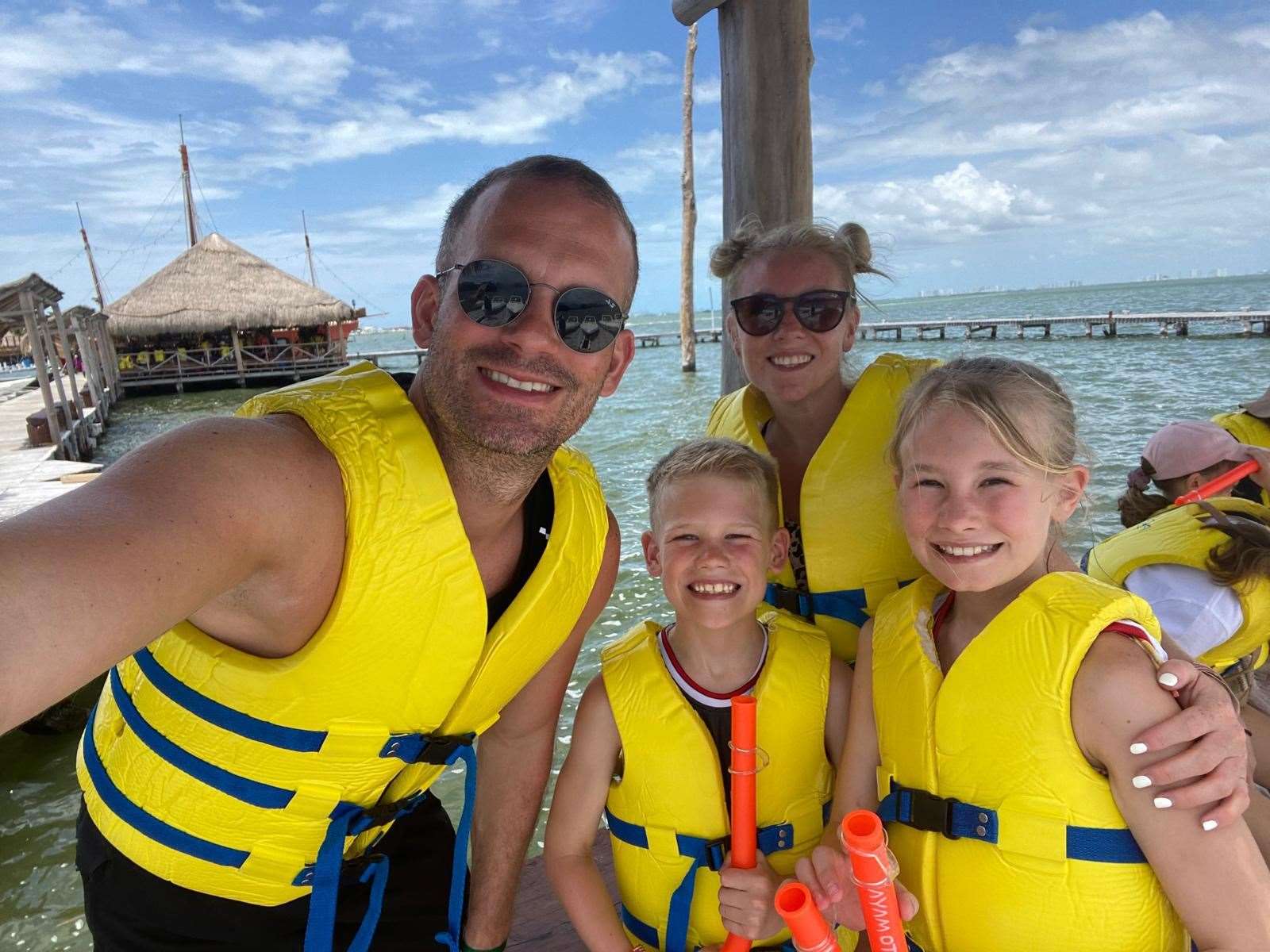Ken, Lennon, Lucy and Isla Gaddes on holiday