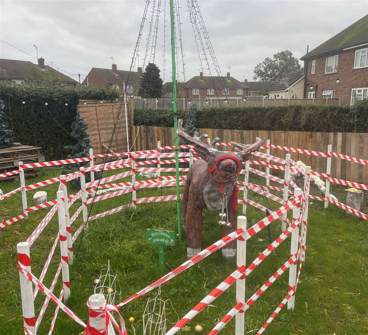 A reindeer pen in the garden