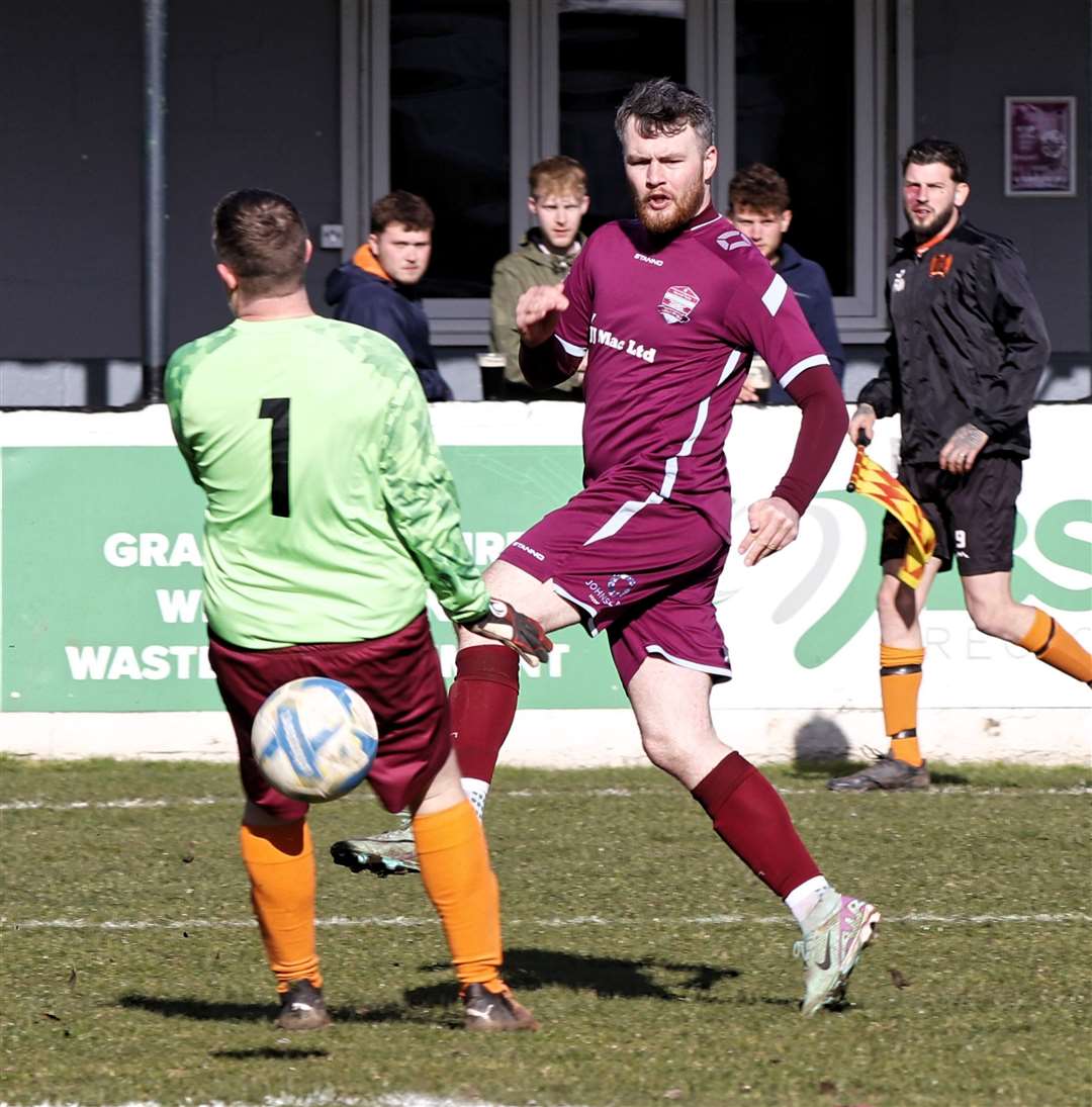 Match action from Bourne Town Reserves' home victory over Thorney on Saturday. Photo: Dave Mears