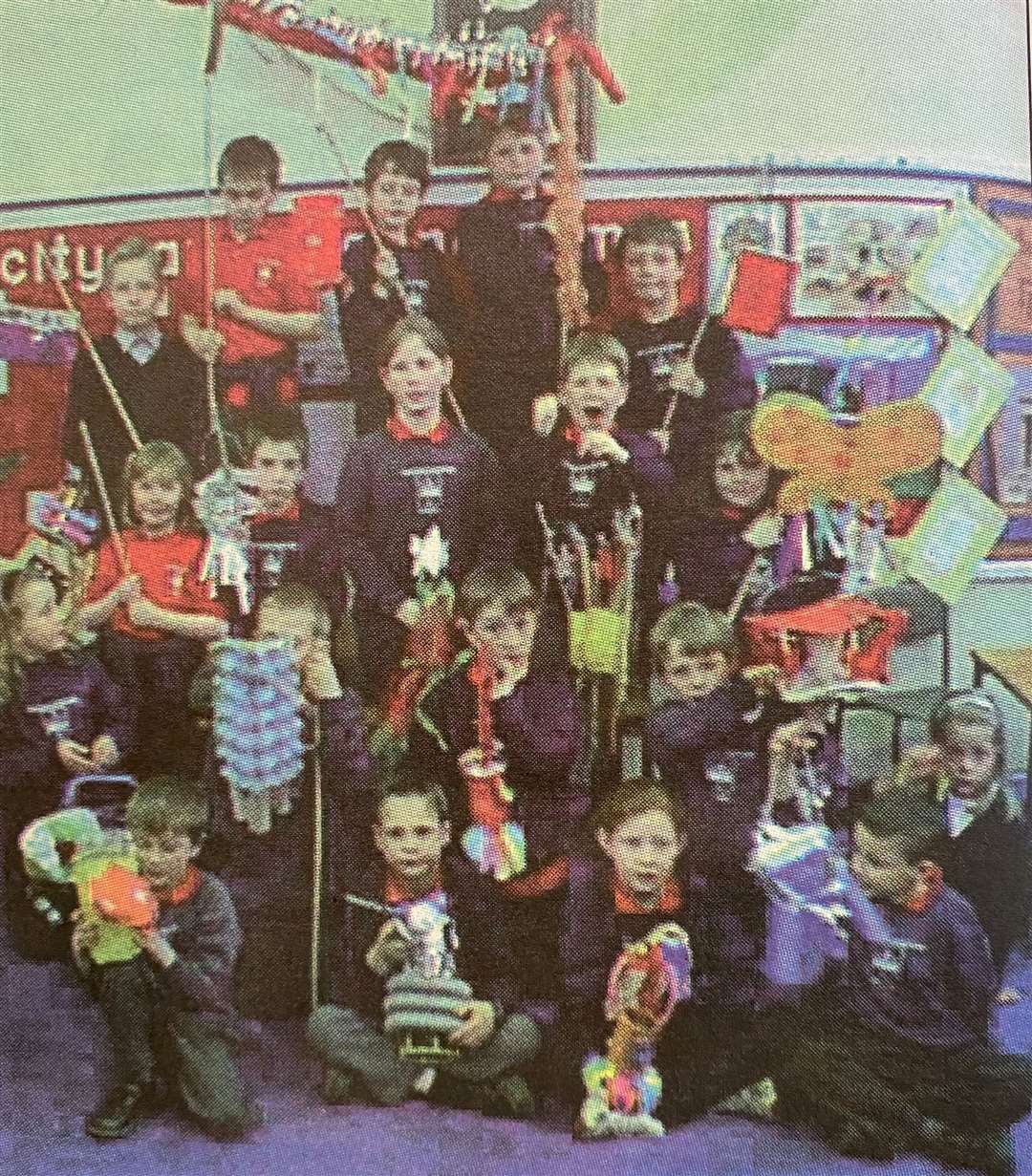 Pupils at Easton Garford School 25 years ago.