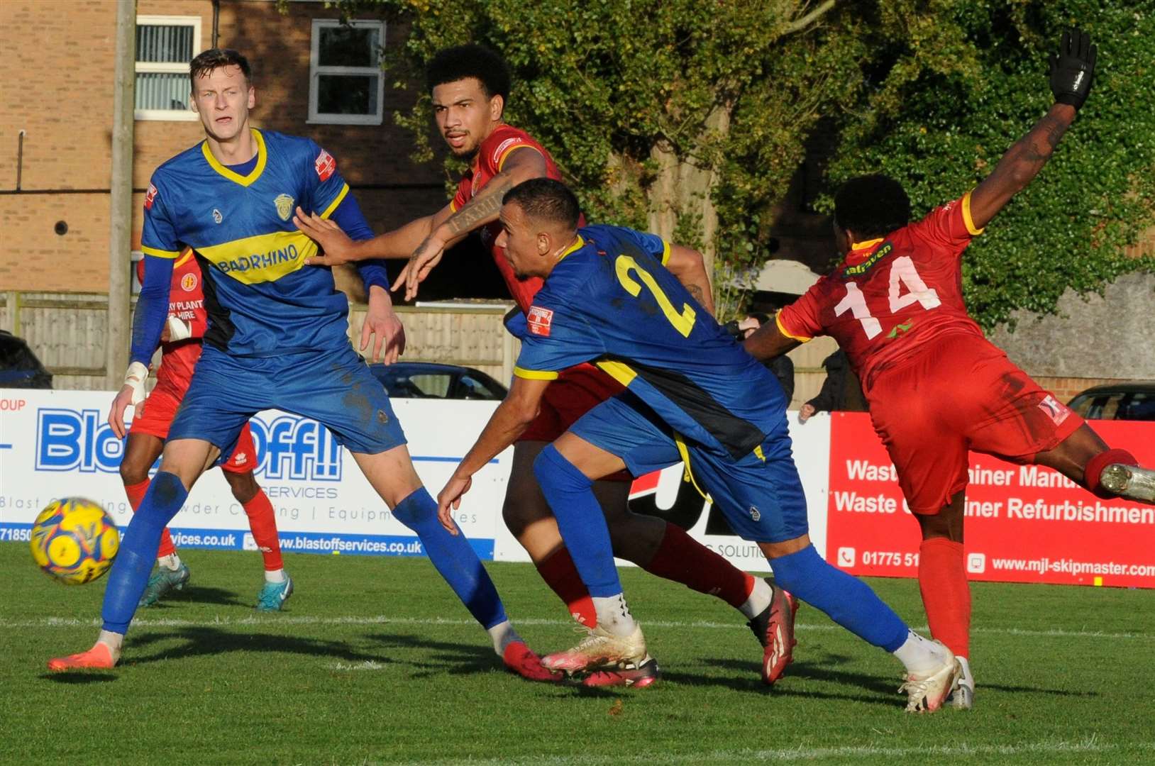 Action from Spalding's home win against Banbury. Photo: Chris Lowndes
