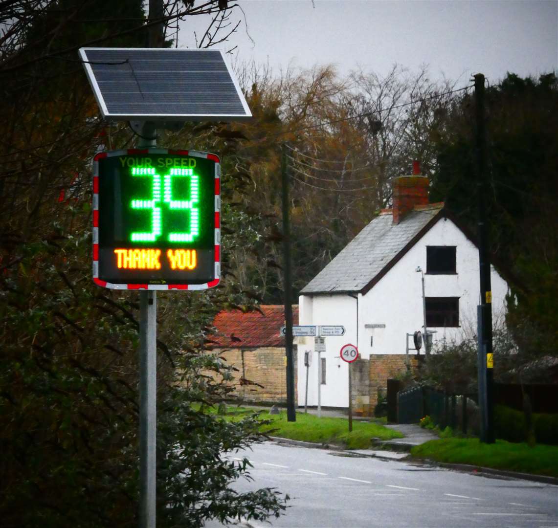 The speed indicator on the A15 at Baston. Photo: Robin Jones