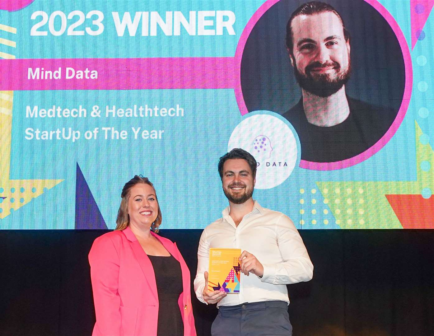 Sean Ruane, founder of Mind Data, receives the award