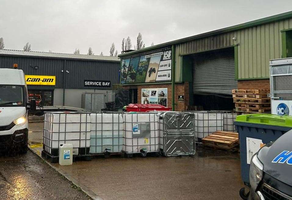 The fire affected a business in Tallington