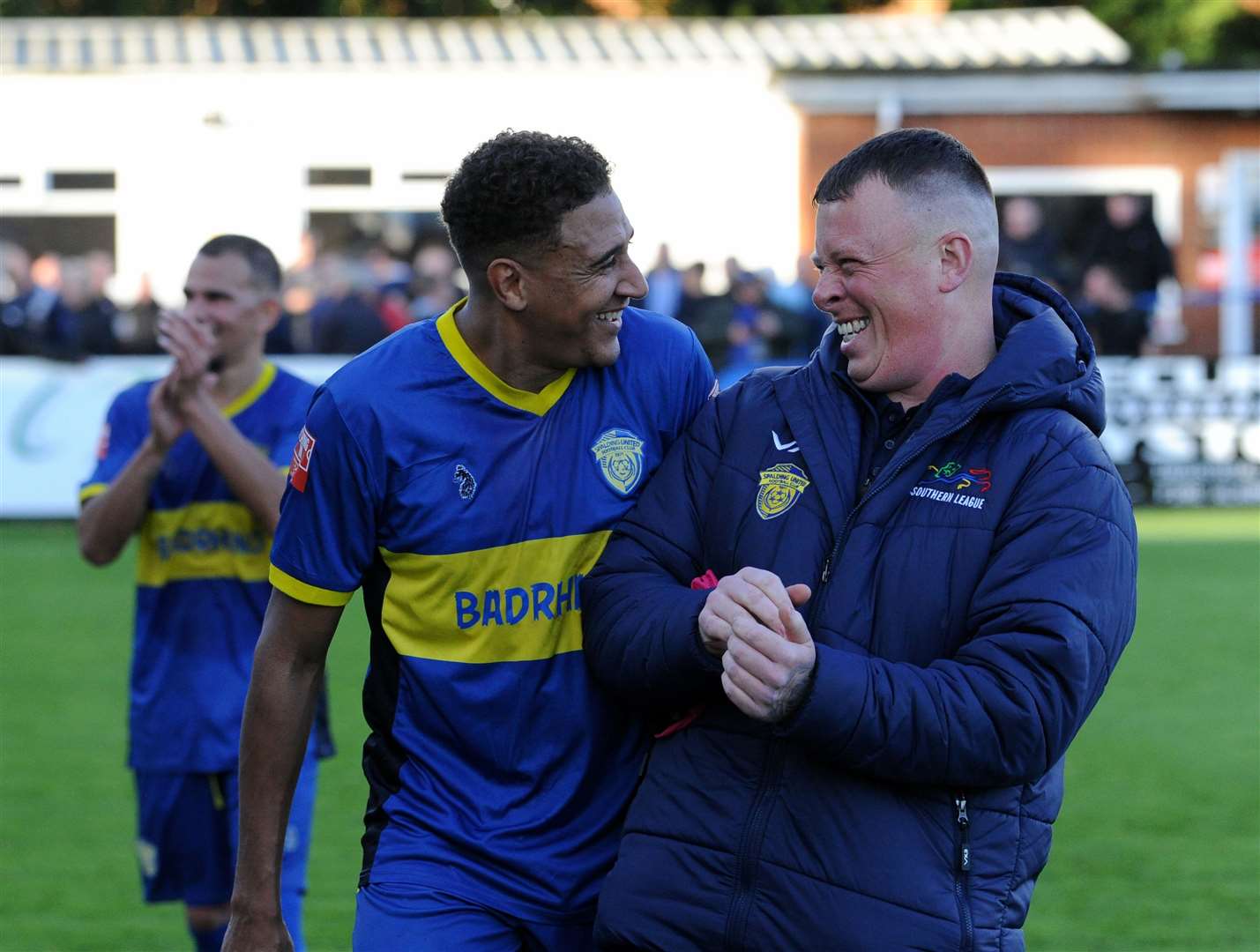 Glenn Walker and kitman Rob Green. Photo: Chris Lowndes