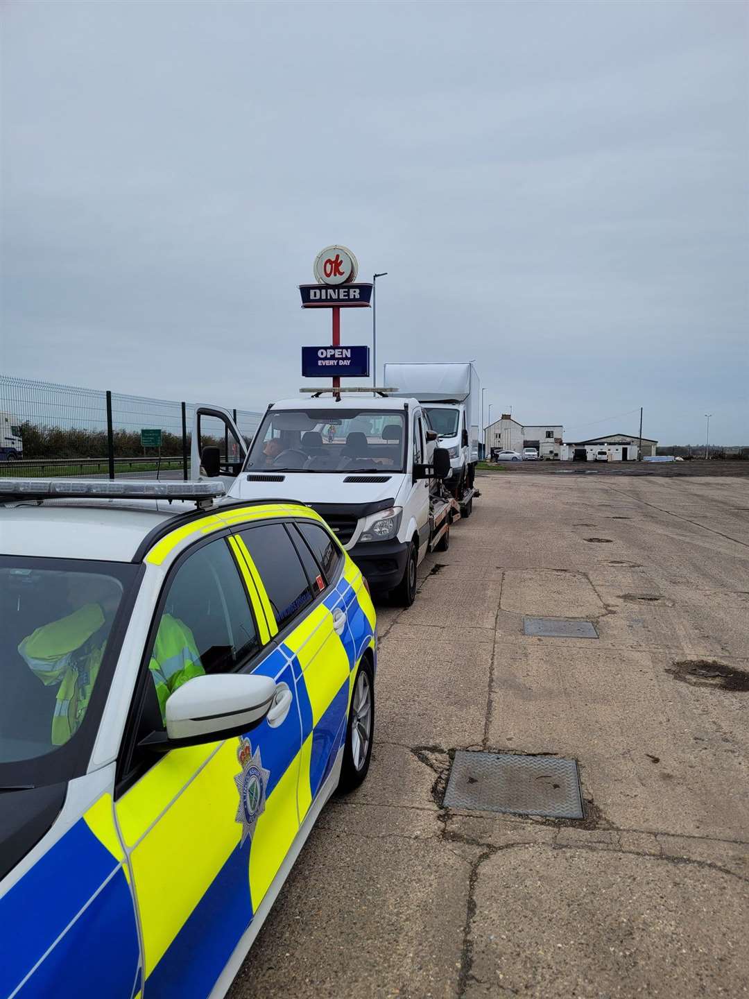 The driver was stopped on the A1. Photo: @LincsPoliceOps