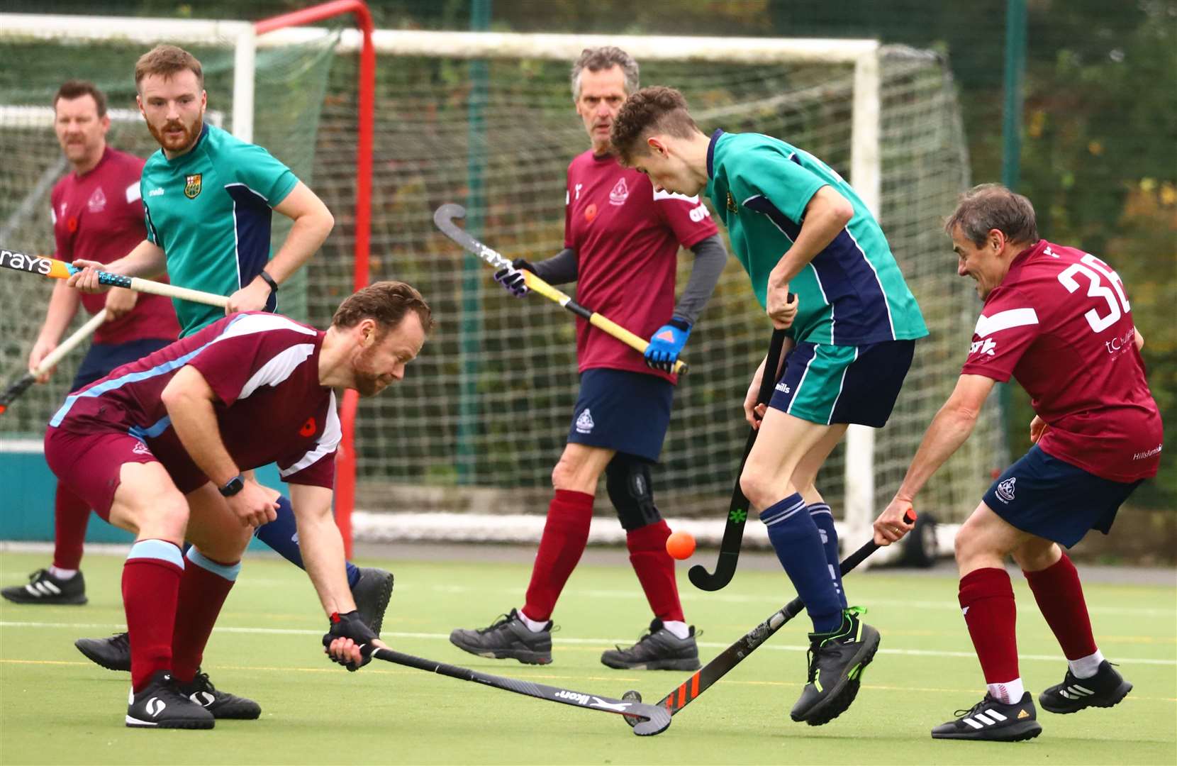 Spalding 4ths were beaten 2-0 by St Ives 4ths after a competitive contest at Glen Park. Photo: Nigel Cookson