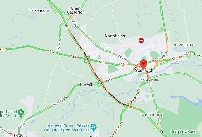 There are delays between Wothorpe and Great Casterton. Photo: AA