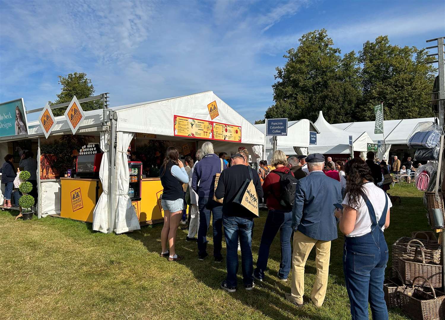 People queued for coffee after an early start