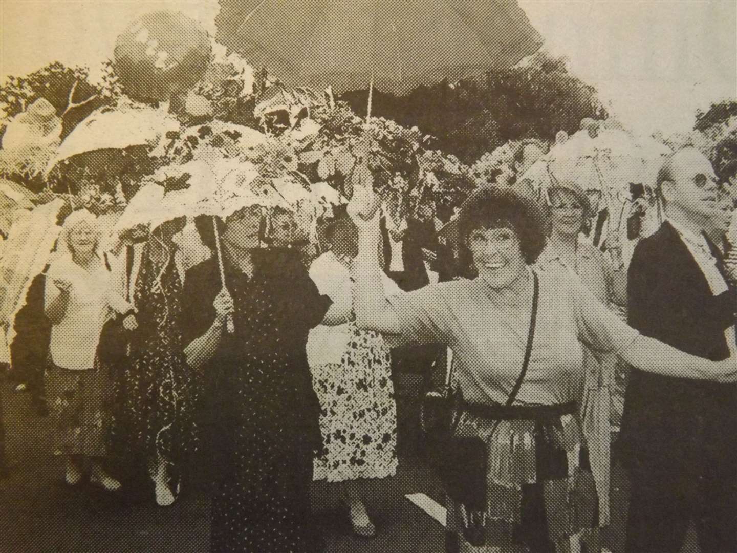 25 years ago: August 7, 1998 – The streets of Wansford come alive with umbrellas.