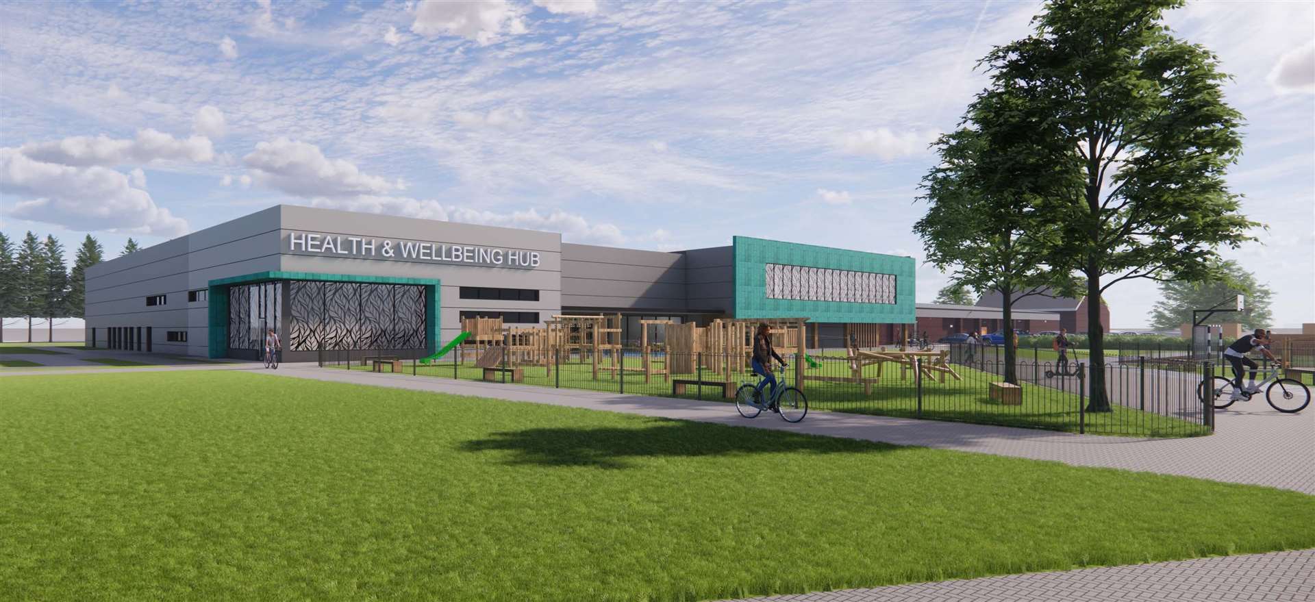 An artist's impression of the new South Holland Health and Wellbeing Hub proposed for the Spalding Castle Sports Complex site.