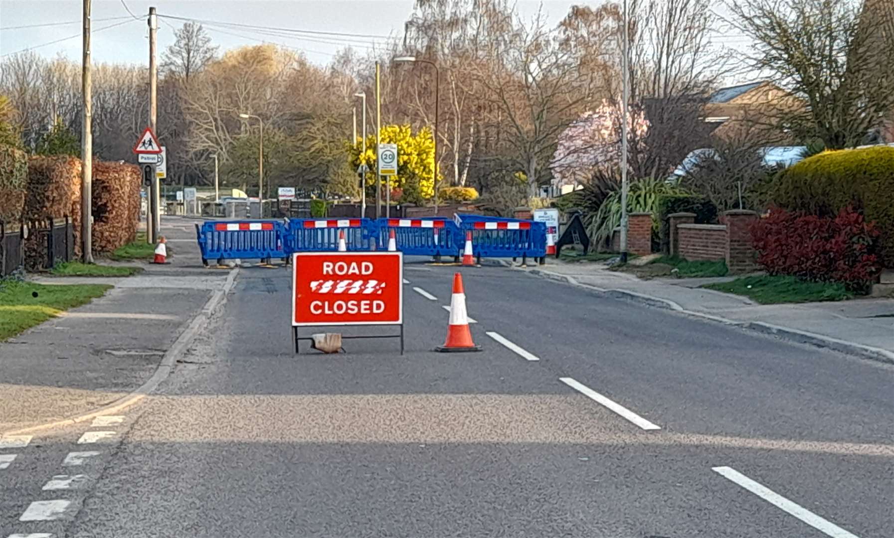 Previous attempts to repair the sink hole in Boston Road South PHOTO: STOCK