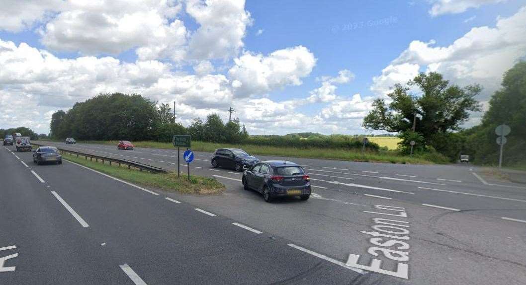 A car in the crossing point at Stoke Rochford. Photo: Google