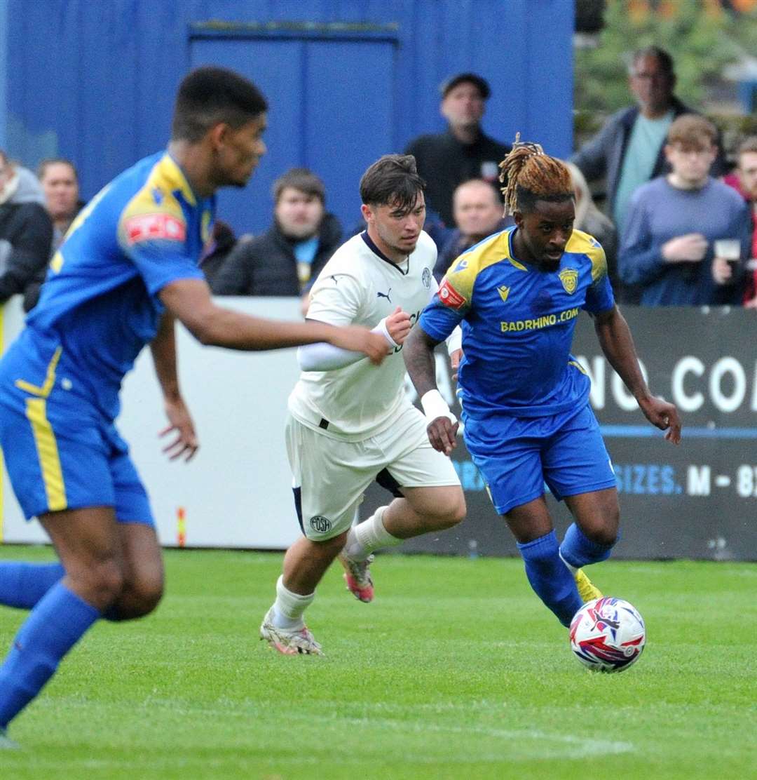 Action from Spalding's pre-season friendly with Peterborough United. Photo: Chris Lowndes