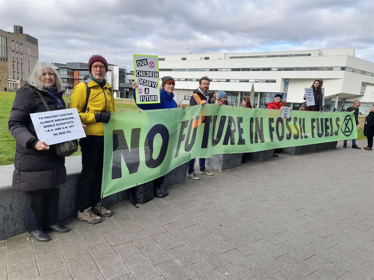 Extinction Rebellion protestors outside Lincolnshire Energy Conference. Credit: LDRS