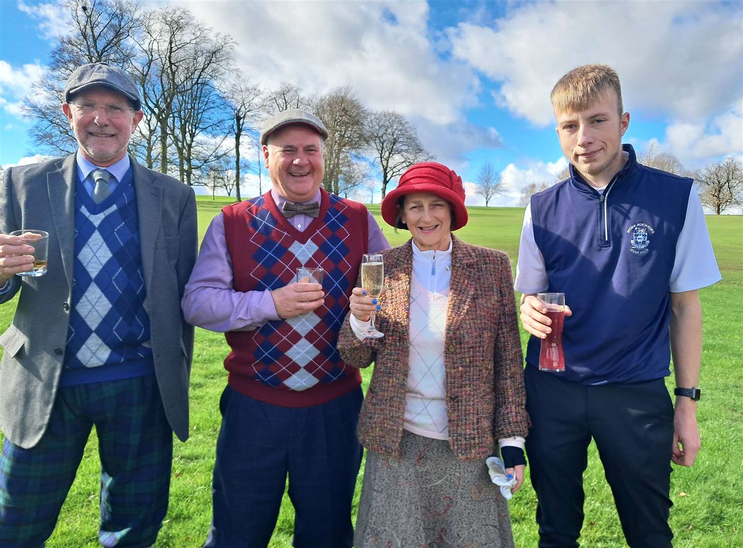 Four captains for 2024, from left, Glyn Staines (Seniors), Peter Smith (Club), Pauline Haggerty (Lady), Josh Green (Junior).