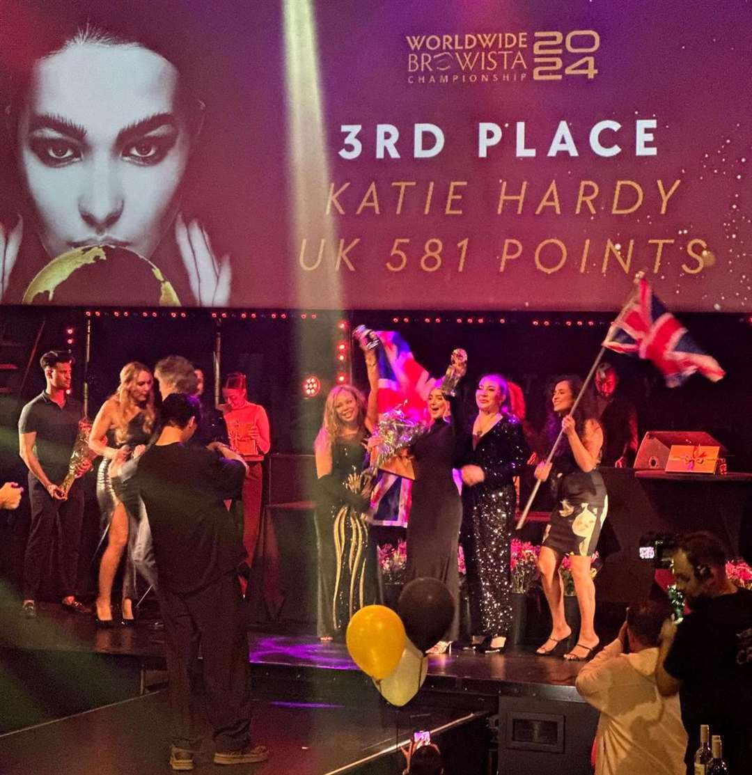 Katie entered the brow lamination category at Worldwide Eyebrow Festival