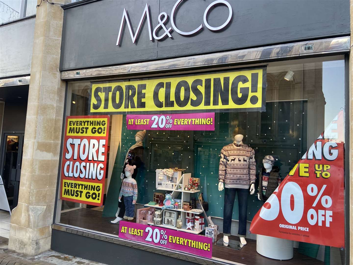 Store closing signs at M&Co in Stamford on Thursday, December 15 (61358582)