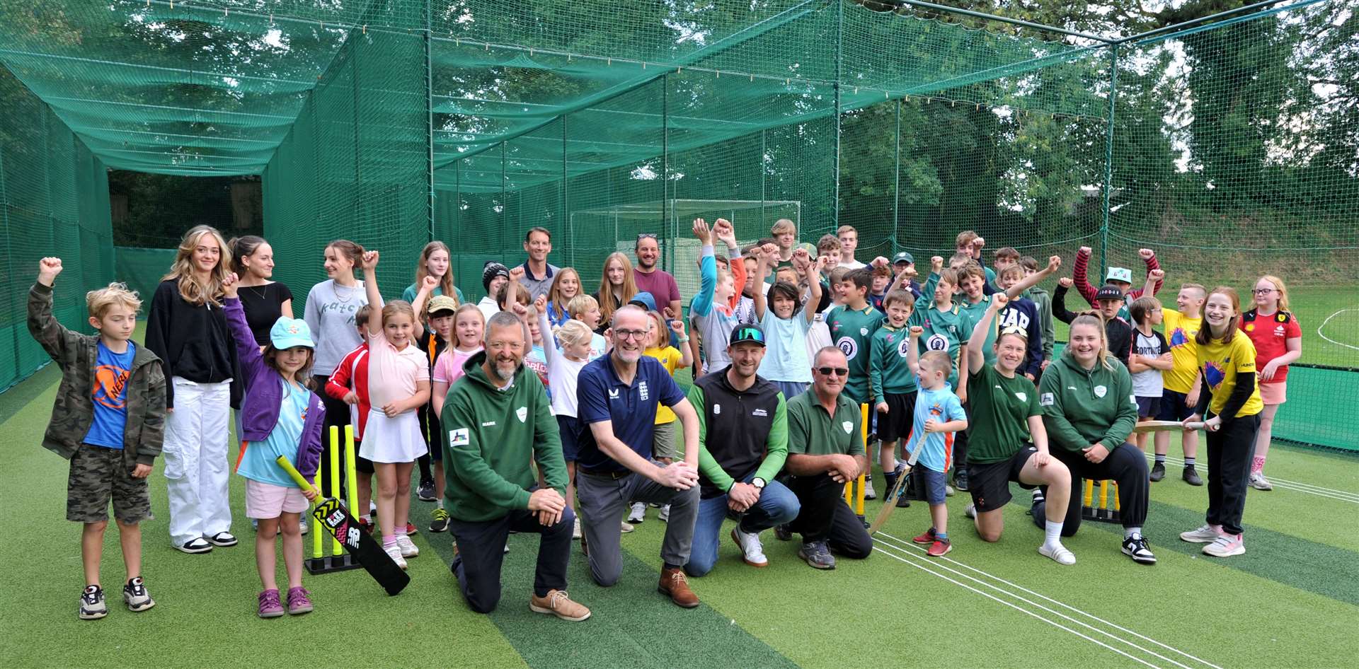 Market Overton CC celebrate their new net facility. Photo: Chris Lowndes