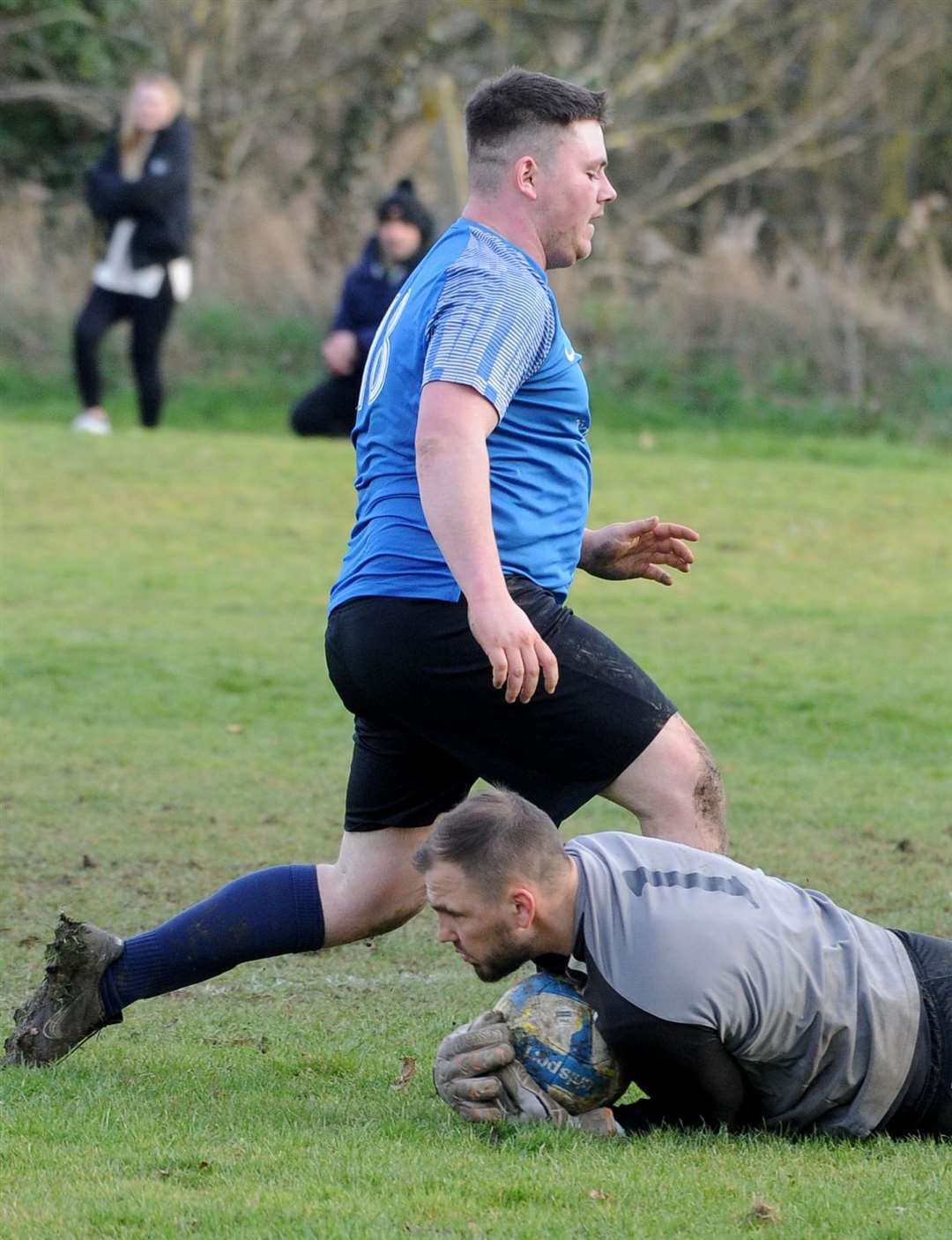 Action from Stamford Bels' draw at Whaplode Drove Rovers on Saturday. Photo: Chris Lowndes