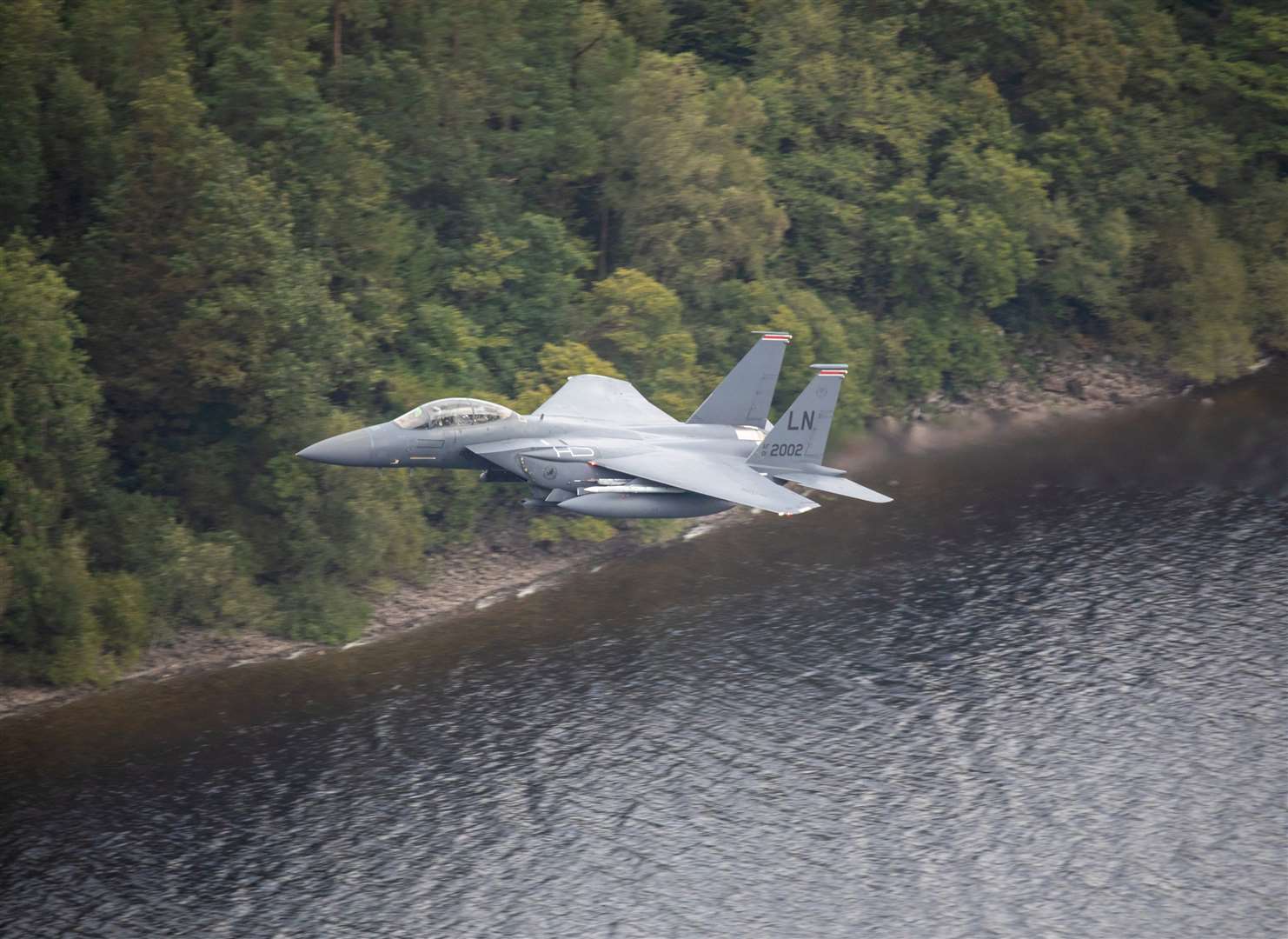 U.S. Air Force F15 Eagle fighter jet flying near Keswick in the Lake District on Thursday (August 22).
