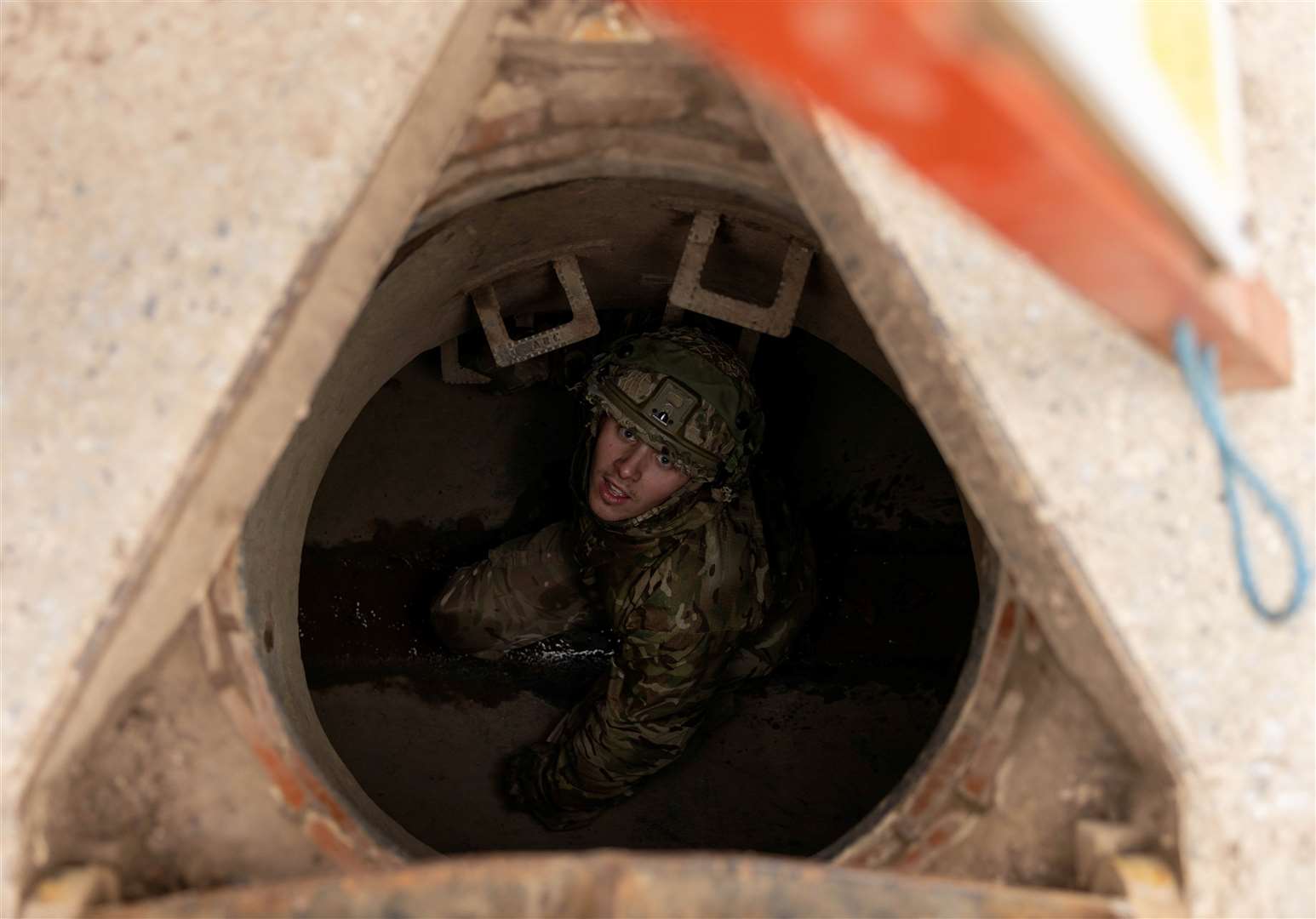 Lance Corporal Rowan tackles the tunnels.