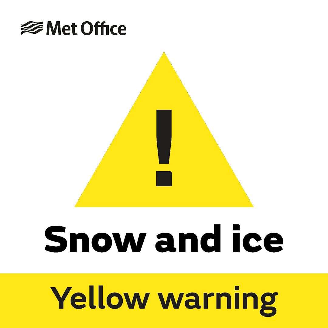 The met Office have issued a Yellow Warning