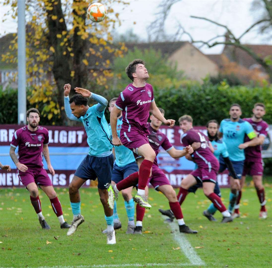 Action from Bourne Town's victory over Radford. Photo: Chris Lowndes