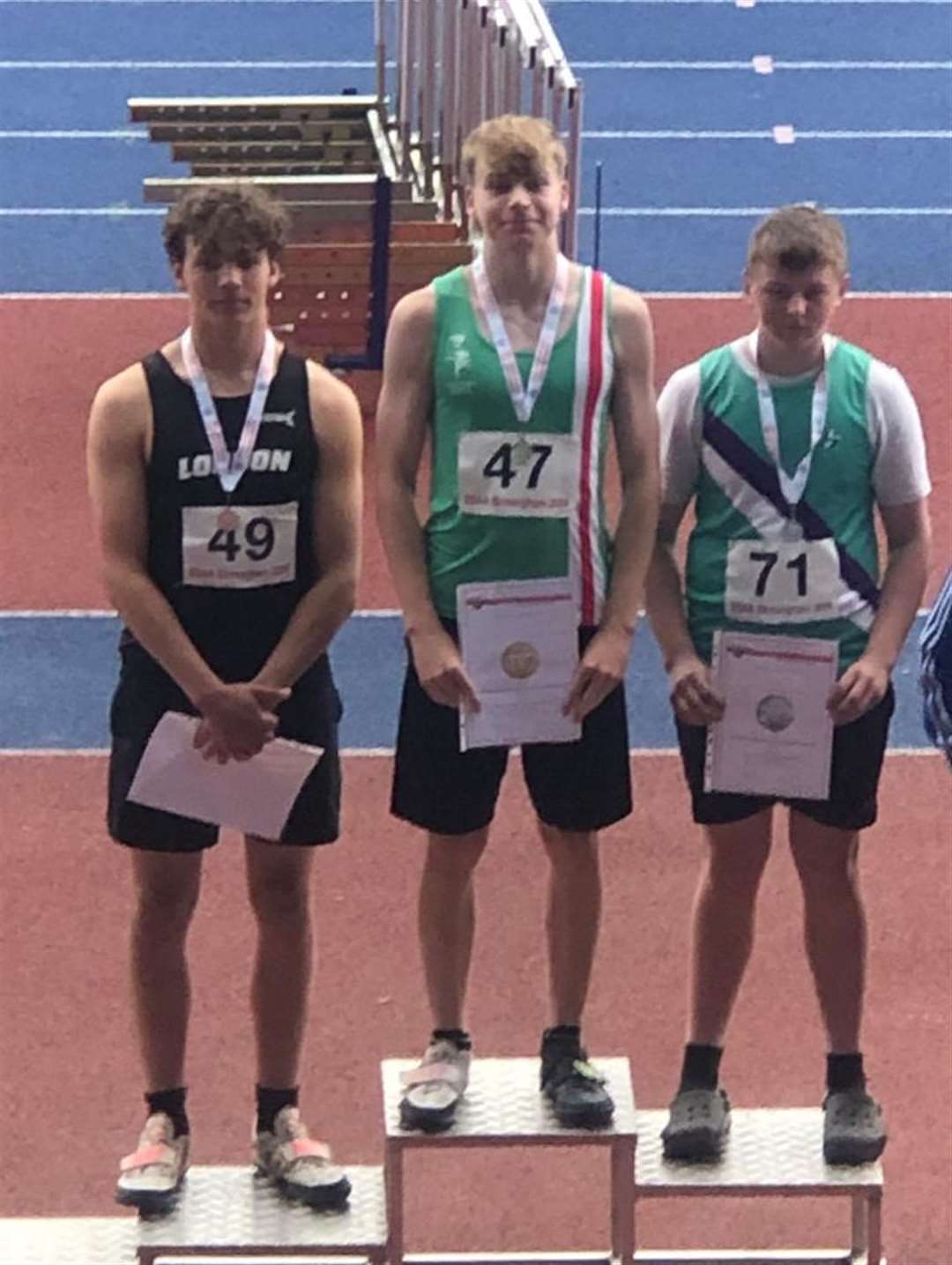 Lawson Capes on top of the podium.