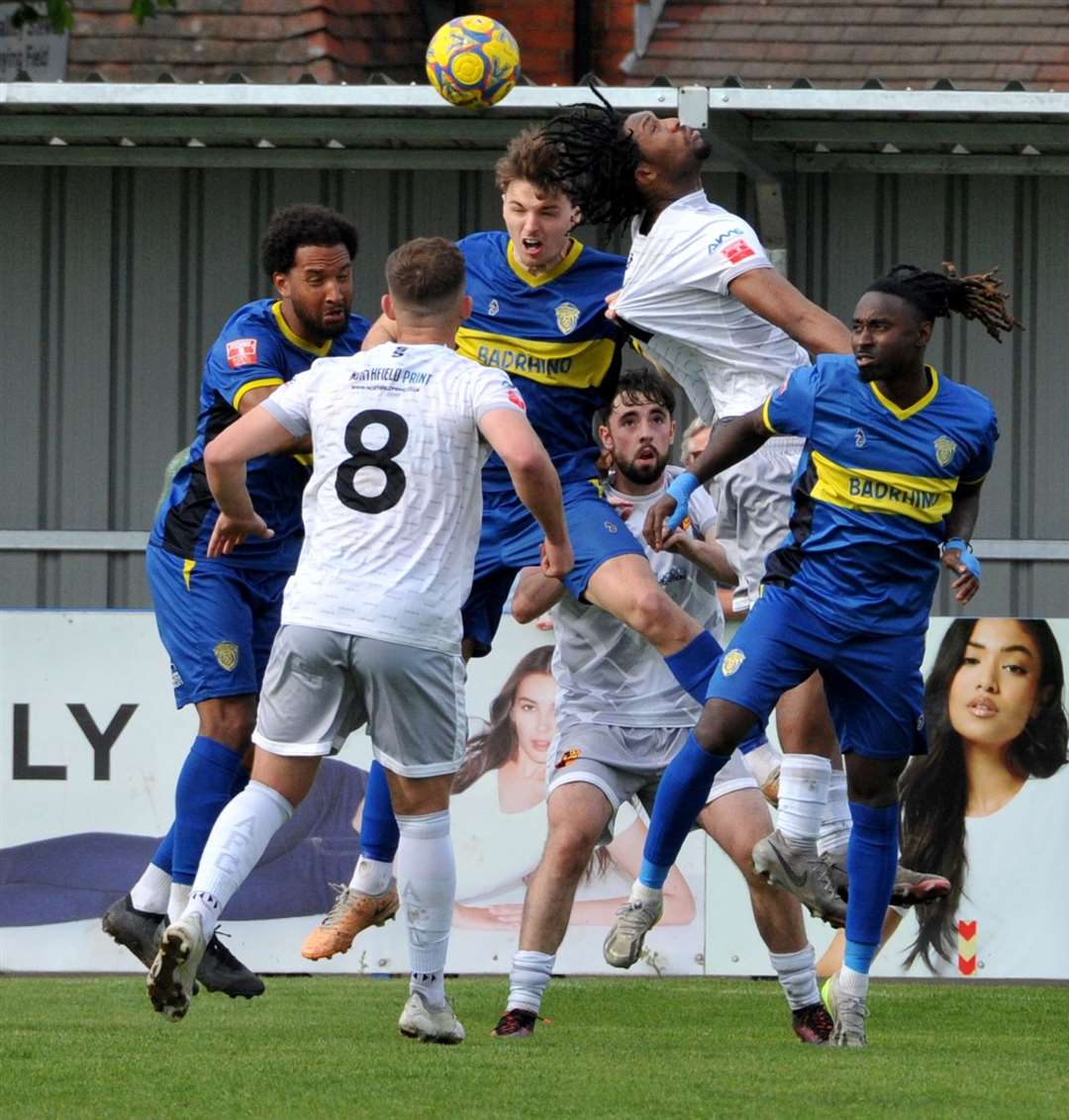 Action from Spalding's home draw with Alvechurch. Photo: Chris Lowndes
