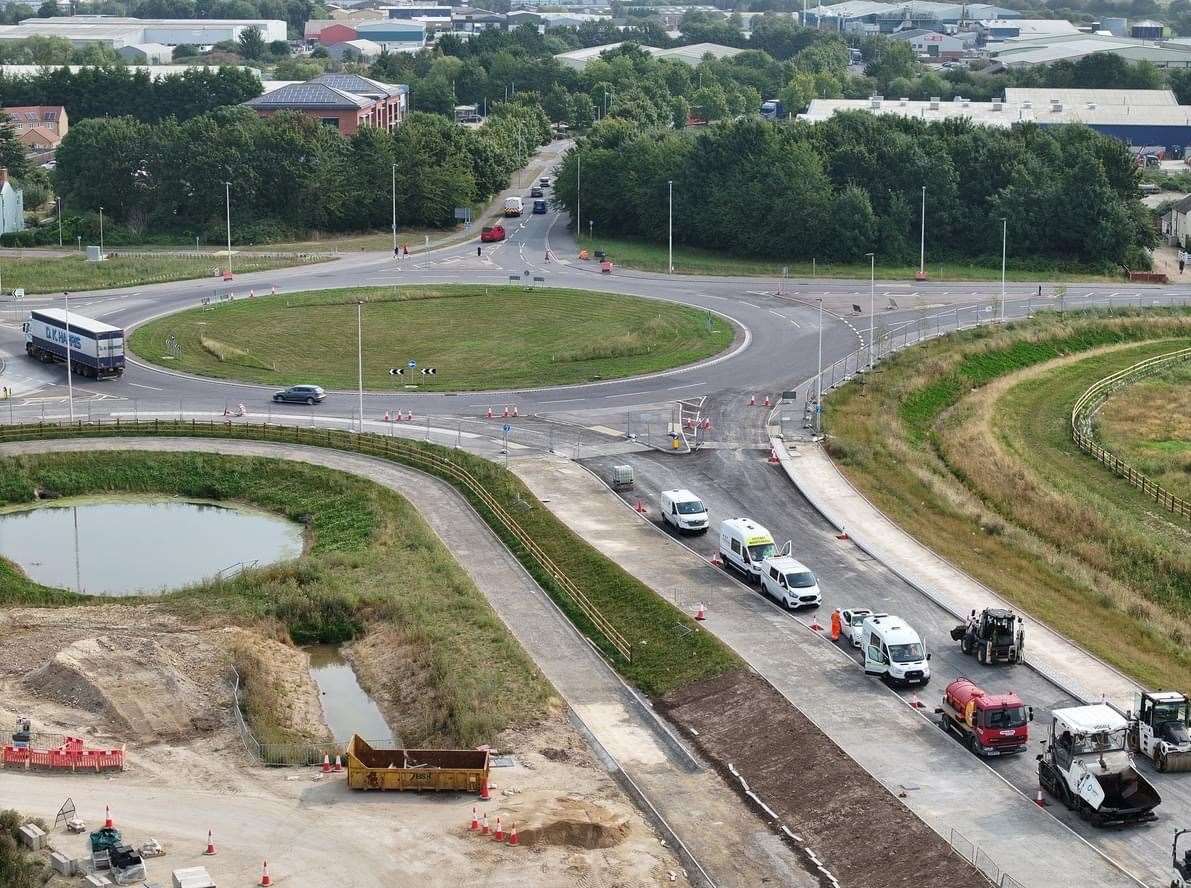 The new Spalding Road roundabout. Photo: Lincolnshire County Council