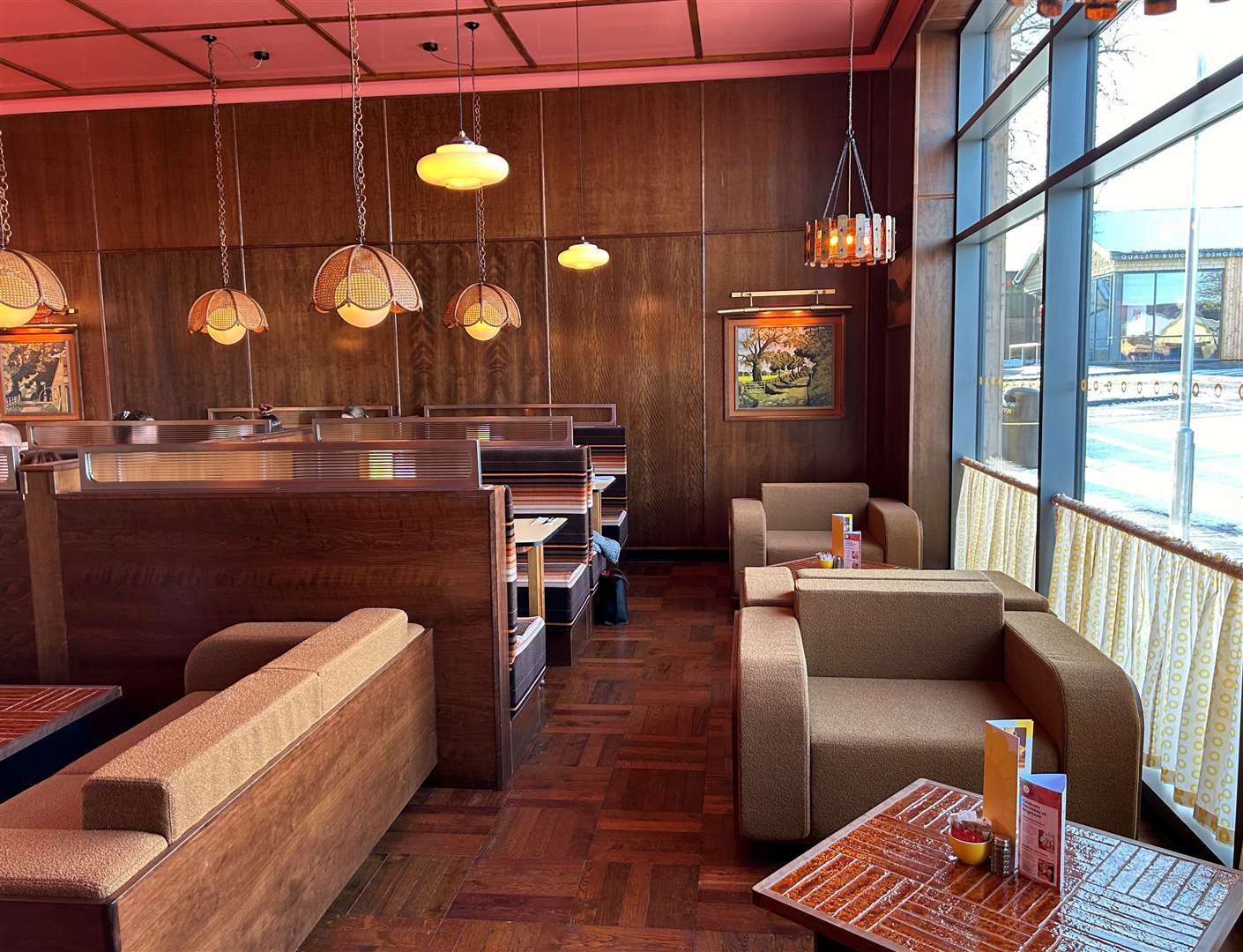 There is a range of seating from booths to comfy chairs