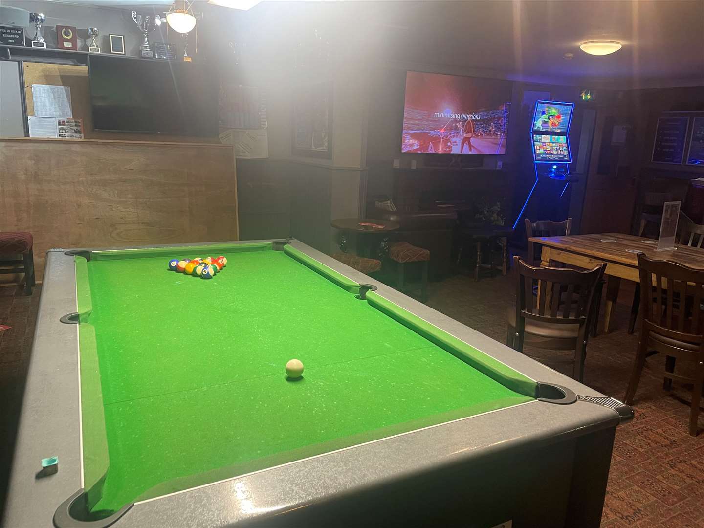 The bar area had a sporty theme