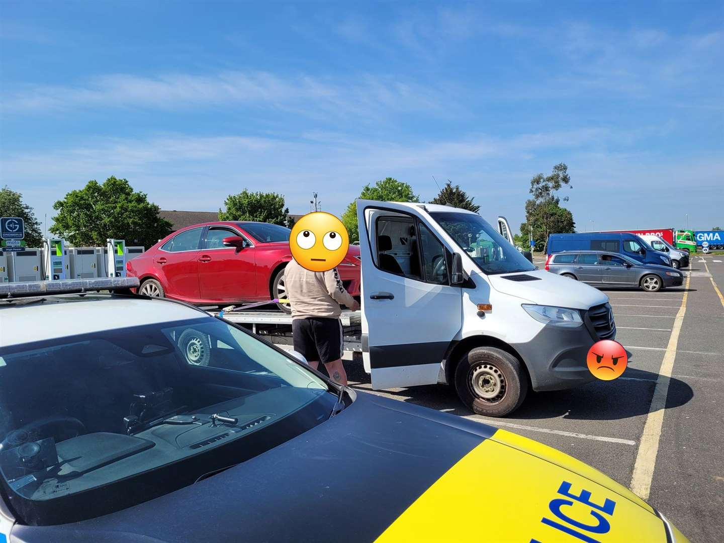 The vehicle was stopped on the A1 near Grantham. Photo: Lincolnshire Police