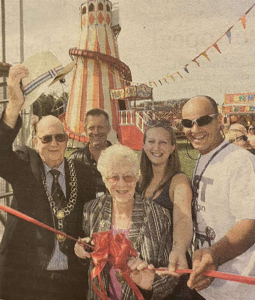 Stamford mayor and mayoress Clem and Pamela Walden open the fun fair with Fred Meakin, Danni and Craig Vincent 10 years ago.