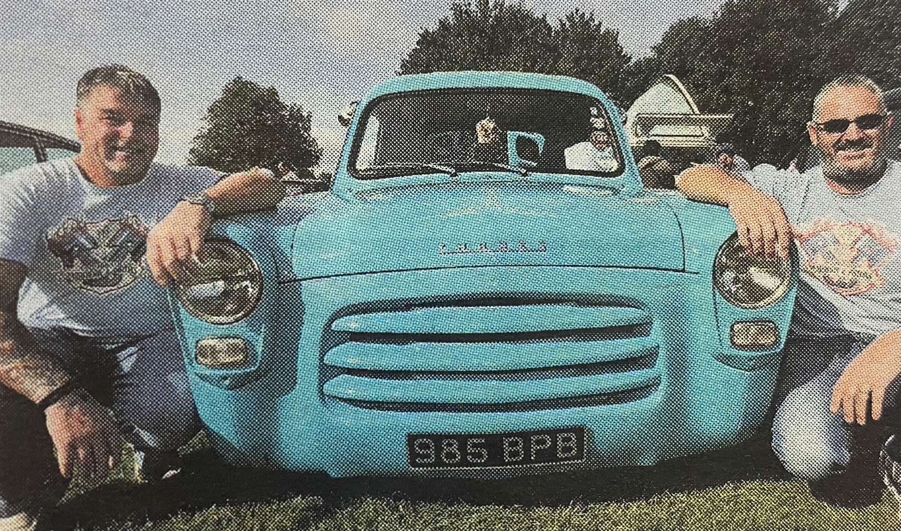 Cliff Betty and Ian Rattan with the 1956 300E van 10 years ago.